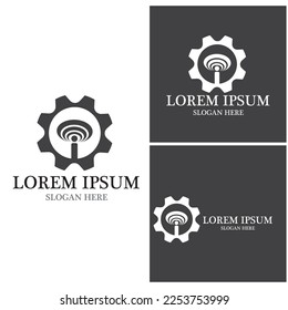 Diseño del icono de la plantilla de logotipo Gear