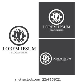 Diseño del icono de la plantilla de logotipo Gear