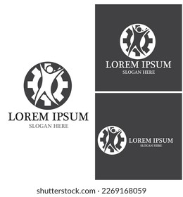 Vorlage für das Zahnrad-Logo, Vektorgrafik-Design