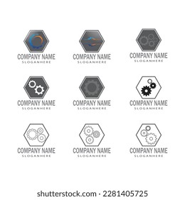 Diseño del icono de la plantilla de logotipo Gear