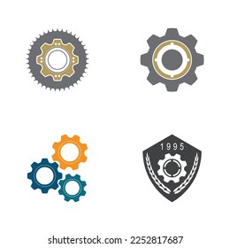 Diseño del símbolo del vector de la plantilla del logotipo Gear