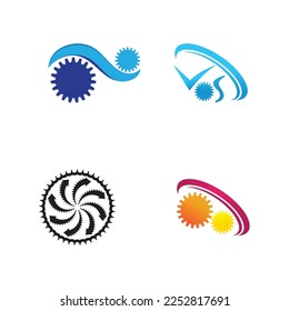 Diseño del símbolo del vector de la plantilla del logotipo Gear