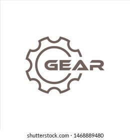 Gear logo template vector in white background