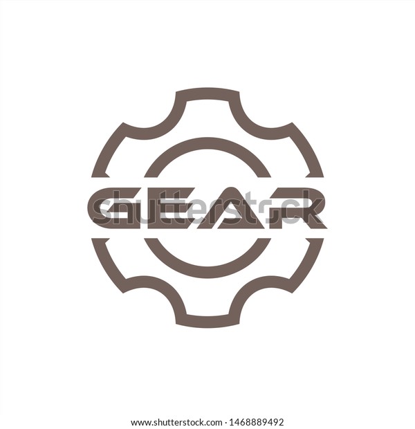 Gear logo\
template vector in white\
background