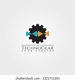 Gear logo template,technology vector design for business corporate,illustration element.
