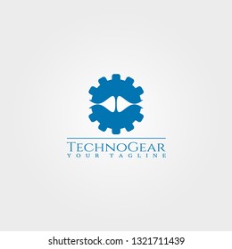 Gear logo template,technology vector design for business corporate,illustration element.