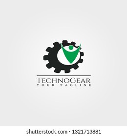 Gear logo template,technology vector design for business corporate,illustration element.