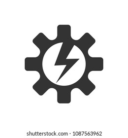 gear logo. thunder icon. bold symbol. vector eps 08.