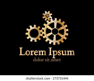 Gear logo. Vctor logo concept illustration. Technology, Mechanical logo. Template Design element. Corporate logotype for production, service, maintenance business. Network computers application. Icon.