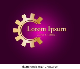Gear logo. Vctor logo concept illustration. Technology, Mechanical logo. Template Design element. Corporate logotype for production, service, maintenance business. Network computers application. Icon