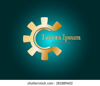 Gear logo. Vctor logo concept illustration. Technology, Mechanical logo. Template Design element. Corporate logotype for production, service, maintenance business. Network computers application. Icon.
