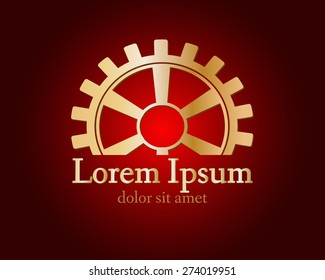 Gear logo. Vector logo concept illustration. Technology, Mechanical logo. Template Design element. Corporate logotype for production, service, maintenance business. Network computers application. Icon.