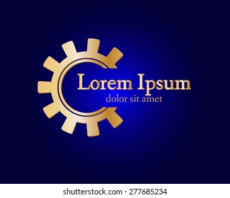 Gear logo. Vector logo concept illustration. Technology, Mechanical logo. Template Design element. Corporate logotype for production, service, maintenance business. Network computers application. Icon