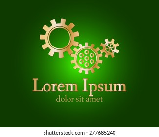 Gear logo. Vector logo concept illustration. Technology, Mechanical logo. Template Design element. Corporate logotype for production, service, maintenance business. Network computers application. Icon