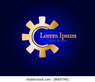 Gear logo. Vector logo concept illustration. Technology, Mechanical logo. Template Design element. Corporate logotype for production, service, maintenance business. Network computers application. Icon