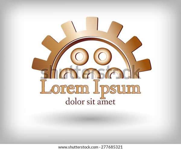 Gear logo. Vector logo concept illustration.\
Technology, Mechanical logo. Template Design element. Corporate\
logotype for production, service, maintenance business. Network\
computers application.\
Icon