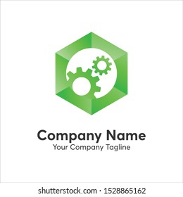 Gear logo vector full color template