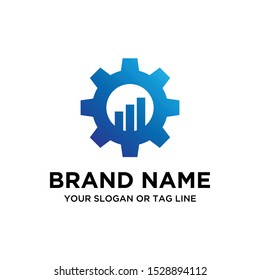 Gear logo vector full color template