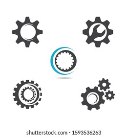 Gear logo vector icon illustration