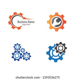 Gear logo vector icon illustration