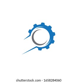 Ilustración del icono vectorial del logotipo del engranaje