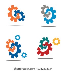 Gear logo vector illustration design. ready for use for your company or business symbol