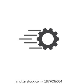 Diseño de la ilustración del vector del logotipo del engranaje