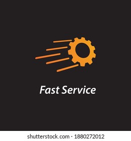 Diseño de la ilustración del vector del logotipo del engranaje