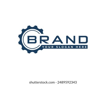 Ilustración vectorial del logotipo del engranaje, Plantilla del logotipo mecánico