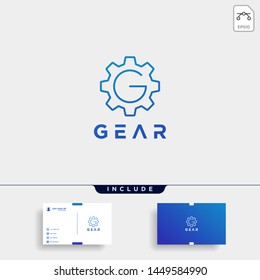 gear logo vector line icon industry initial g symbol sign isolated