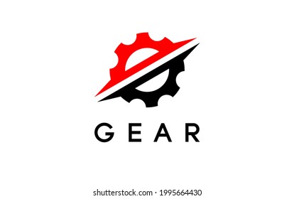 Gear logo vector template, Creative red color logo design concepts