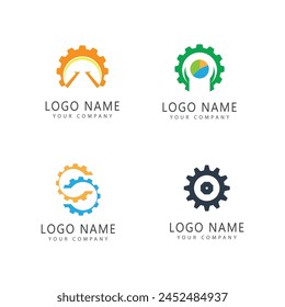 Gear logo vector template symbol design