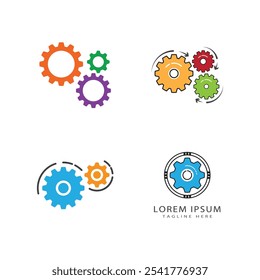 Diseño de símbolo de Plantilla de Vector de logotipo de engranaje