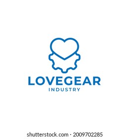 Gear Love Icon industry Vector Logo Design Element