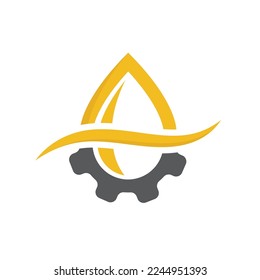 gear lubrication oil vector icon concept design template 
