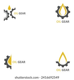 gear lubrication oil vector icon concept design template