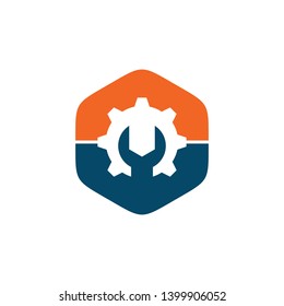 Gear machine logo design symbol vector template