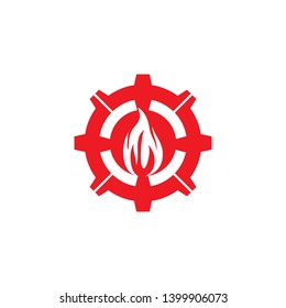 Gear machine logo design symbol vector template