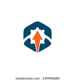 Gear machine logo design symbol vector template