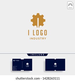 gear machine logo initial i industry vector icon design