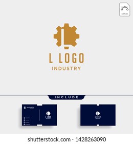 gear machine logo initial l industry vector icon design
