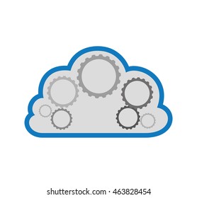 Gear machine part cog industry icon. Isolated and flat illustration. Vector graphic