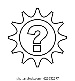 gear machine with question isolated icon