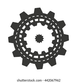 gear machine style  isolated icon design
