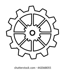 gear machine style  isolated icon design