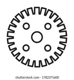 Arbeitszeilenlinie für Zahnräder, Vektorgrafik-Design