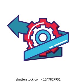 gear machinery with arrow