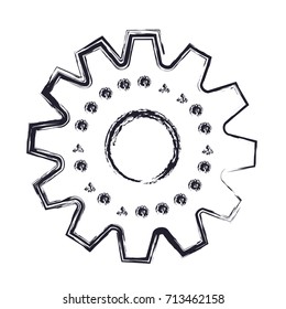 gear machinery icon in blurred silhouette vector illustration