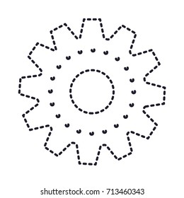 gear machinery icon in dotted silhouette vector illustration