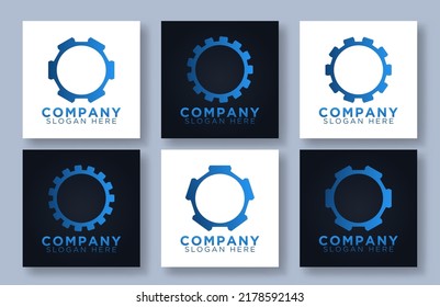 gear machinery logo design vector illustration